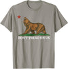 Dont Tread On Us Bear California Patriot Tee Don't Tread On Us California Bear Patriotic T-Shirt - Slate Grey