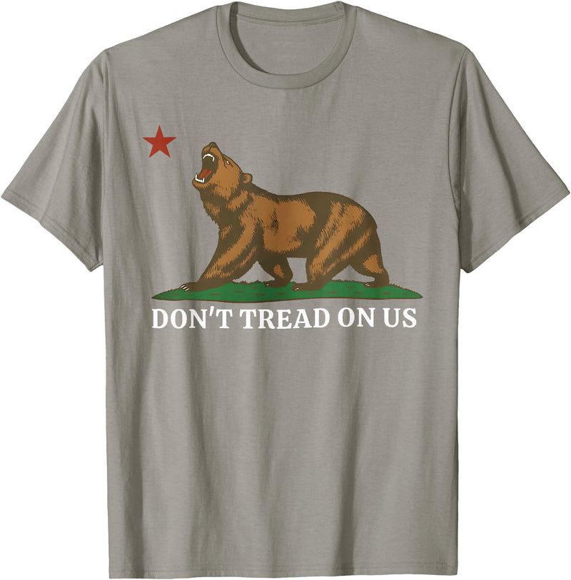 Dont Tread On Us Bear California Patriot Tee Don't Tread On Us California Bear Patriotic T-Shirt - Slate Grey