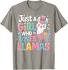 Funny Adorable Llama Lover Just a Girl Who Loves Cute Llamas Gifts for Girls Kids T-Shirt - Slate Grey