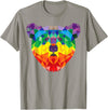 Bear Gay Pride Novelty by Ryan Co. Geometric Bear LGBT Rainbow Flag Gay Pride Men Women T-Shirt - Slate Grey