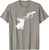 Cute Skeleton Hand Boop Bunny Rabbit Funny Easter Day T-Shirt in Slate Grey