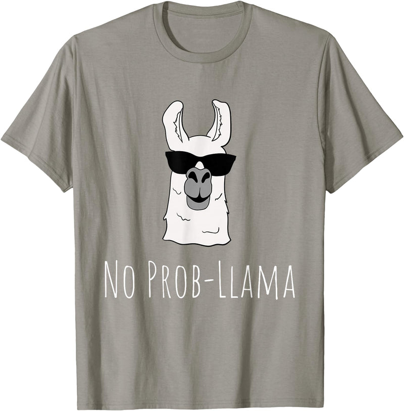 Llama Mama Apparel No Prob-Llama No Problem Cute Funny Cool Llama Alpaca Gift T-Shirt - Slate Grey