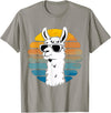 Alpaca Funny Llama Lover Funny Llama Sunglasses T-Shirt - Slate Grey