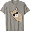 Funny Llama And Alpaca Gifts Cute Llama Alpaca with Sunglasses Funny Llama T-Shirt - Slate Grey