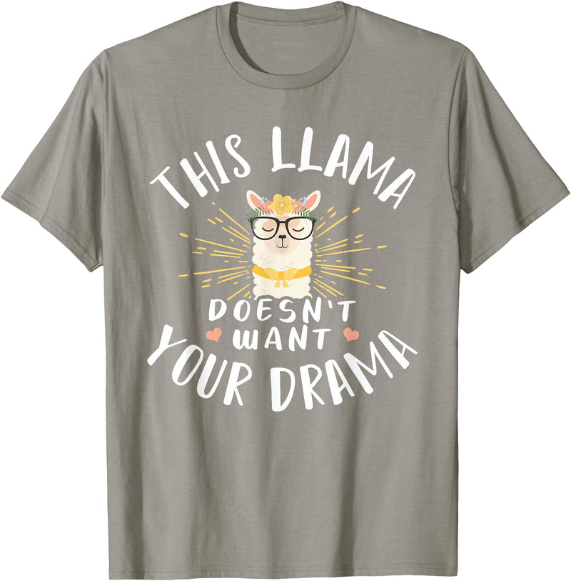 Cute Llama And Alpaca Animal Design Ideas Dieses Lama Wanna dein Drama nicht T-Shirt - Slate Grey
