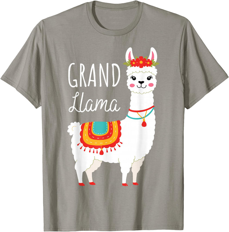 Mother's Day Gifts & Apparel Grand Llama - Grandma Grandmother Llama Lovers Mother's Day T-Shirt - Slate Grey