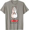 Dibba Designs Llamaste Llama Alpaca Yoga Exercise Fitness Gym Workout T-Shirt - Slate Grey