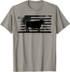 Funny Red Angus Rancher Gift for Cattle Lover USA American Flag - America Cow Red Angus Rancher T-Shirt - Slate Grey