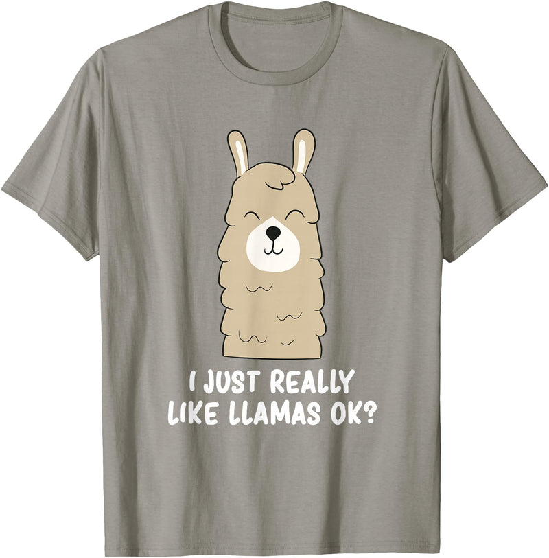 Funny Llama And Alpaca Gifts I Just Really Like Llamas T-Shirt - Slate Grey