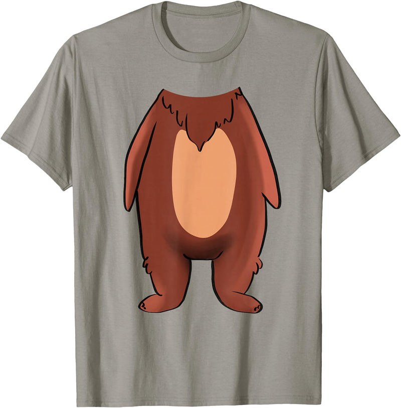 The Easy Costume Idea Shop Bear Halloween Costume Shirt - Brown Grizzly Bear T-Shirt - Slate Grey