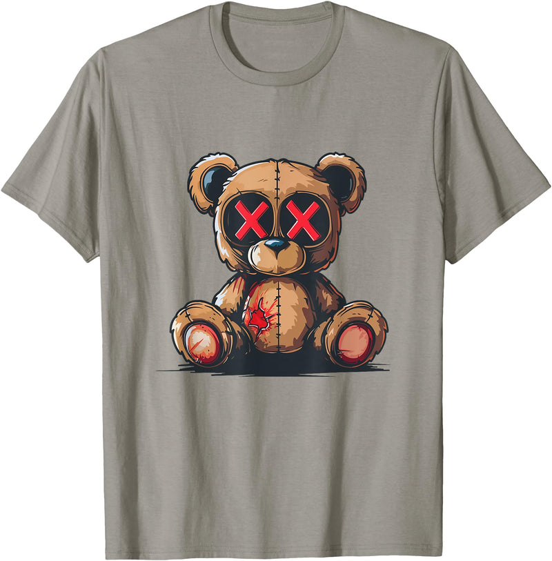 Trending Tees Stuffed Teddy Bear with X eyes T-Shirt - Slate Grey