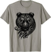 Best Tribal Tattoo Designs I Trends I Born for Art Bear Grizzly Nordic Indian Celtic Mythology Wild Animal Fan T-Shirt - Slate Grey