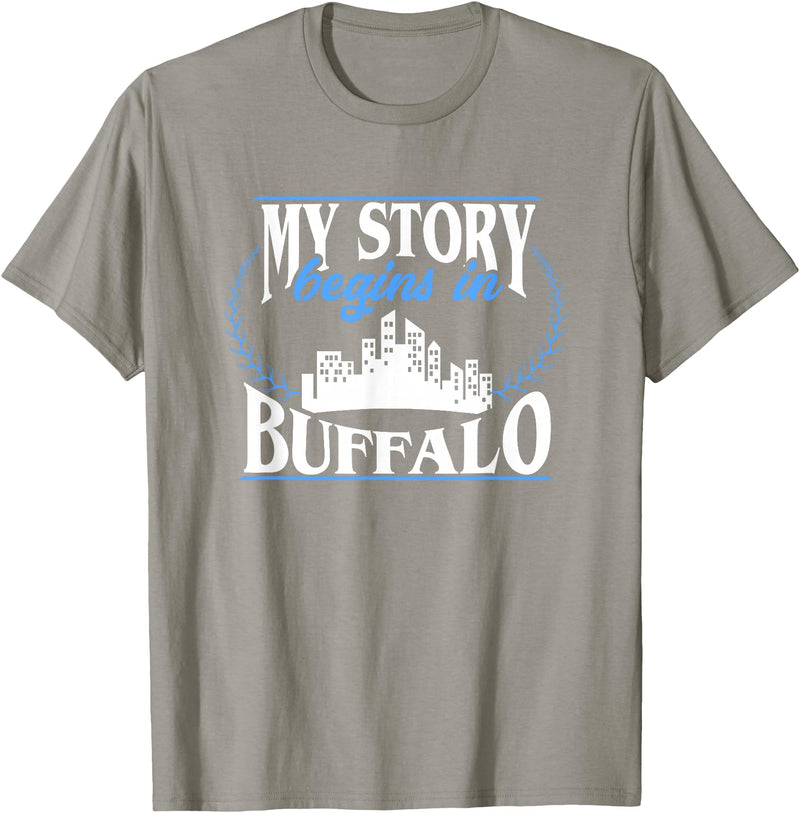City Designs by Dennex Born in Buffalo T-Shirt - Slate Grey