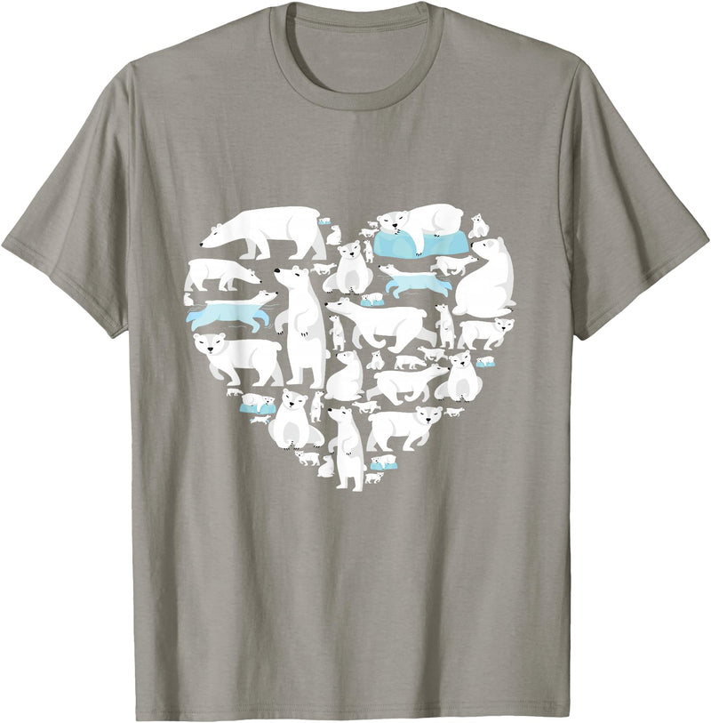 Polar beart lover heart gifts idea kids boys girls Polar Bear Lover Polar Bear Heart Valentine Gift Men Women T-Shirt - Slate Grey