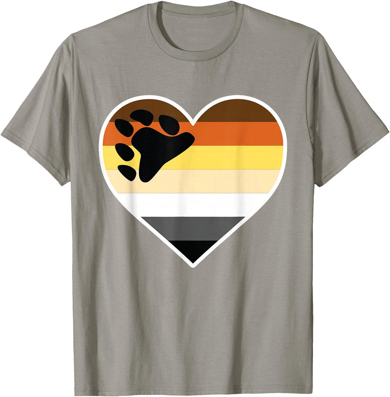 Bear Gift for LGBT Member LGBTQ Bear Flag Heart - LGBTQIA+ Pride Month Bear T-Shirt - Slate Grey