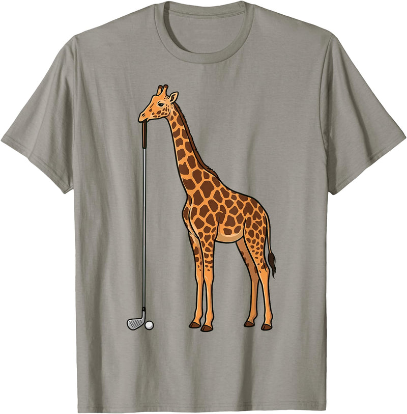 Golf Golfing Golfer Giraffe Animal Safari Giraffe Golf T-Shirt - Slate Grey