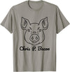 Funny Pet Pigs Tasty Bacon Butcher Breakfast Jokes Funny Pig Names Chris P. Bacon Crispy Bacon Lover Farm Pets T-Shirt - Slate Grey