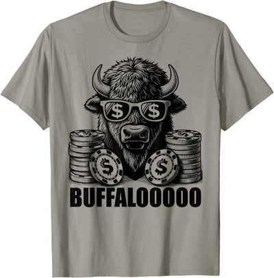 Cow Lucky Buffalo Casino Slot Machine Buffalooooo Gambling T-Shirt