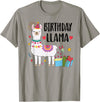 Matching Llama Birthday Party Supplies Birthday Llama Girl Birthday Party Llama Birthday Outfit T-Shirt - Slate Grey