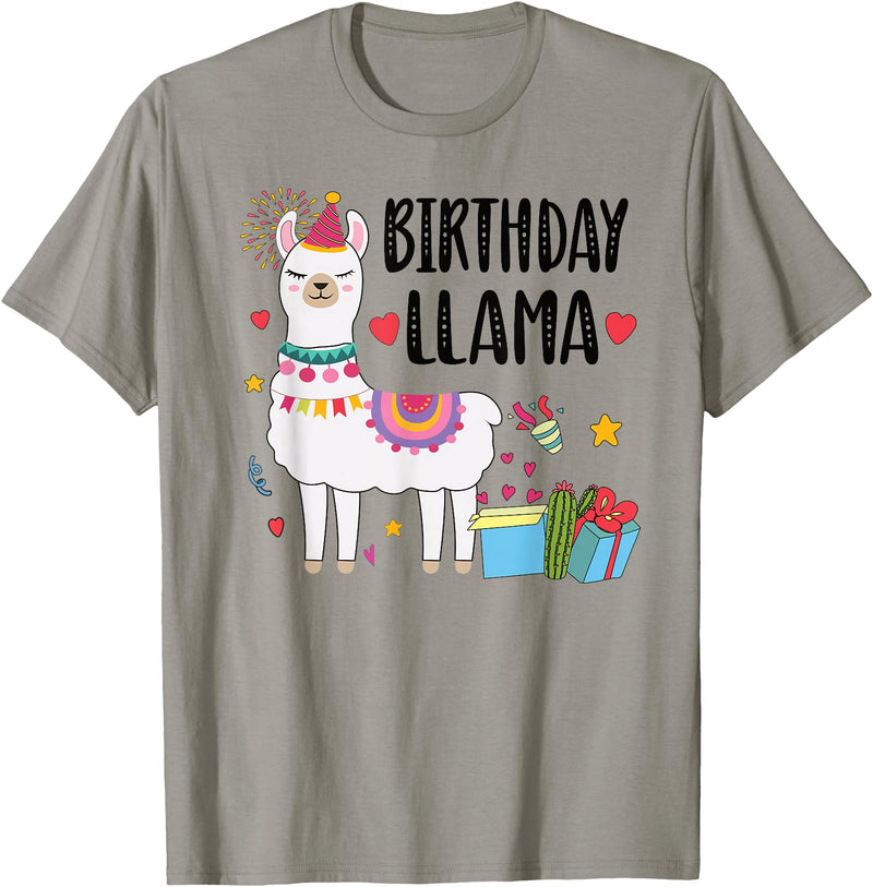 Matching Llama Birthday Party Supplies Birthday Llama Girl Birthday Party Llama Birthday Outfit T-Shirt - Slate Grey