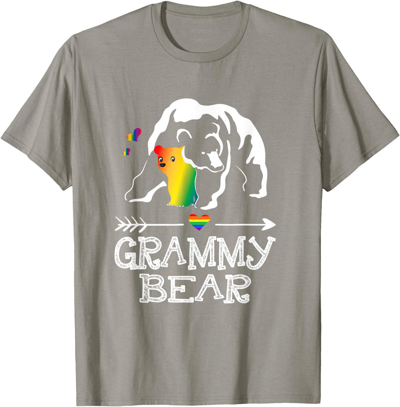 Proud Mom LGBT Pride Tee Grammy Bear Grammy Bear Proud Mom Rainbow Flag LGBT Pride T-Shirt - Slate Grey