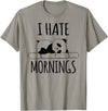 Funny humorous Sayings & Sarcastic Slogans Co. I Hate Mornings Panda Bear Cute Humor Night Owl PJ Men Women T-Shirt - Slate Grey