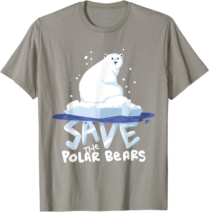 Polar Bears T-Shirts Tee Save The Polar Bears T-Shirt Save Animals Shirt Gift. T-Shirt - Slate Grey