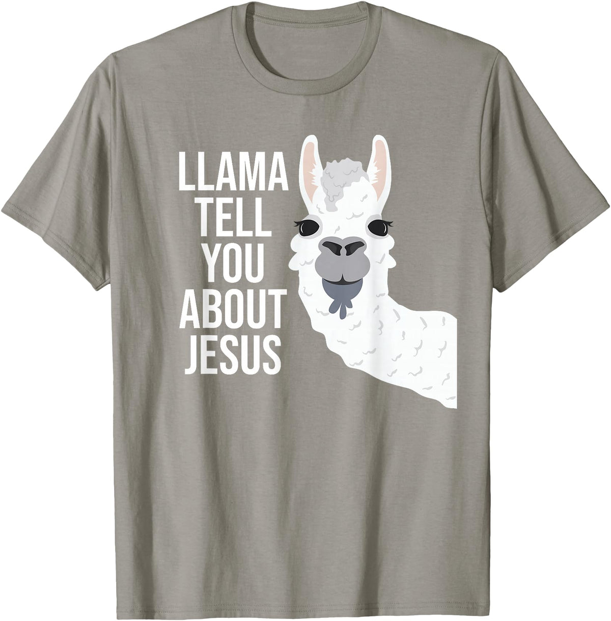 BDAZ Llama Tell You About Jesus Funny Christian Bible Gospel T-Shirt - Slate Grey