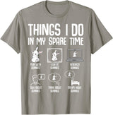 Things I Do in My Spare Time Bunny Rabbit Girls Kids Womens T-Shirt in Slate Grey