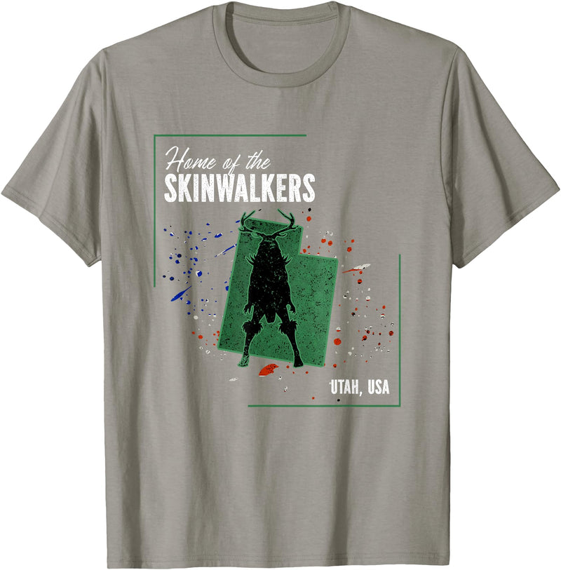 Cryptids of UTAH UTAH - Cryptids Home of the Skinwalkers T-Shirt - Slate Grey