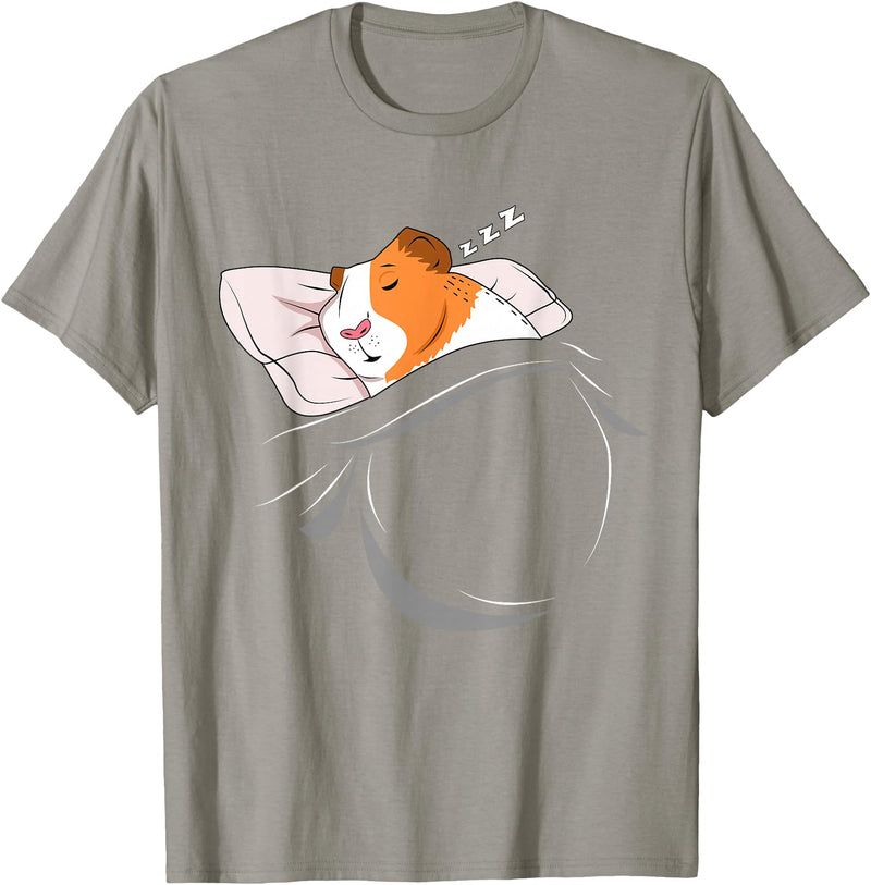 Cavy Lover Sleepy Pajama PJ Accessories Clothes Sleeping Guinea Pig Lover Owner Stuff Napping Cavy Piggy T-Shirt - Slate Grey