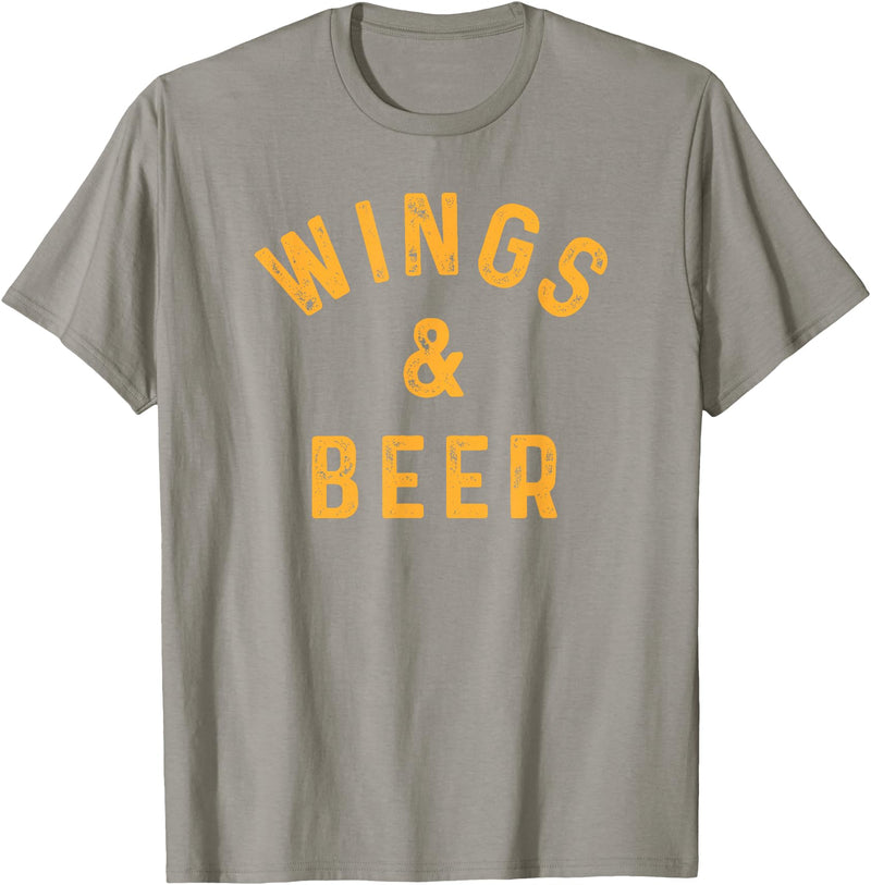 Threadrock Wings & Beer Funny Buffalo Chicken Lover Beer Drinker T-Shirt - Slate Grey