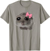 Coquette Sad Hamster Meme Crying T-Shirt - Slate Grey