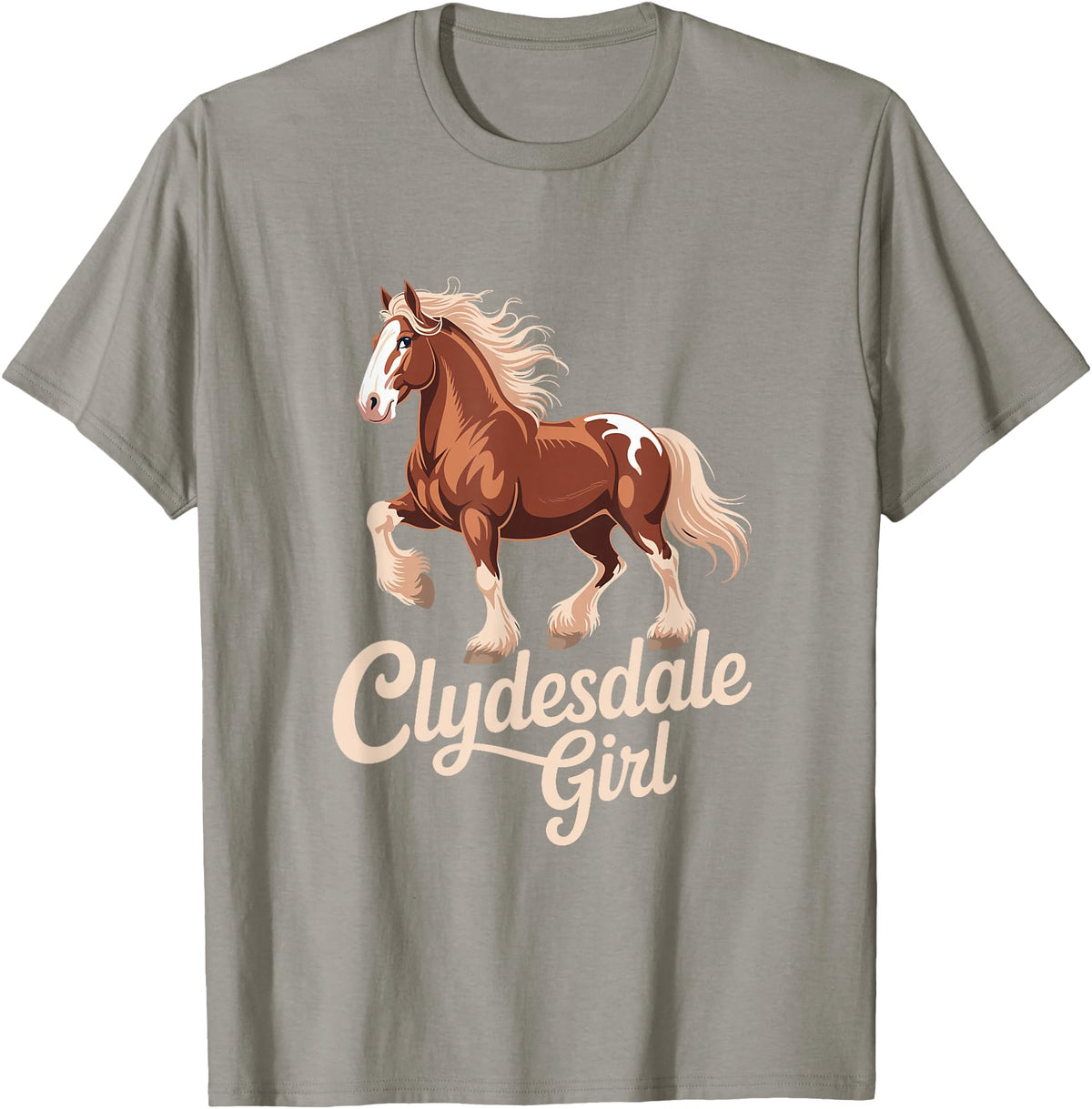 Clydesdale Horse Lovers Club Clydesdale Girl Vintage Horse Equestrian T-Shirt - Slate Grey