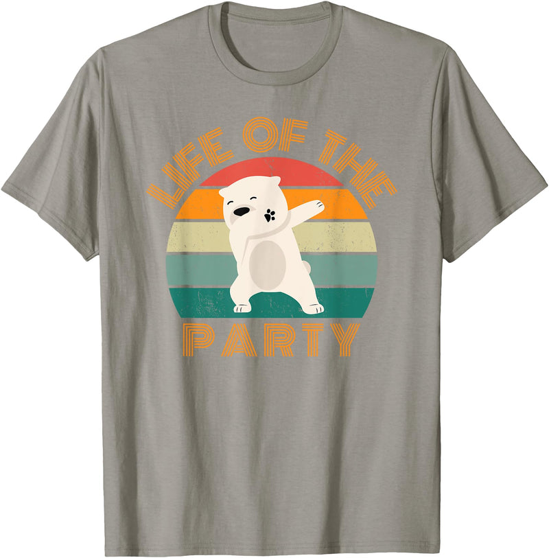 Christmas party cute bear dab dancing Life of the party, dabbing polar bear, birthday, Christmas T-Shirt - Slate Grey