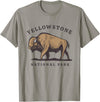 Yellowstone National Park Bison Clothing Co Yellowstone National Park Wyoming Buffalo Bison T-Shirt - Slate Grey