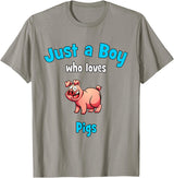 Boys Pig Shirts & Gifts for Kids Pig Shirt for Boys | Children's Pig T-Shirt - Slate Grey