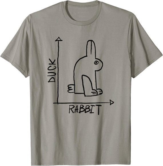 Rabbit Duck Illusion T-Shirt in Slate Grey