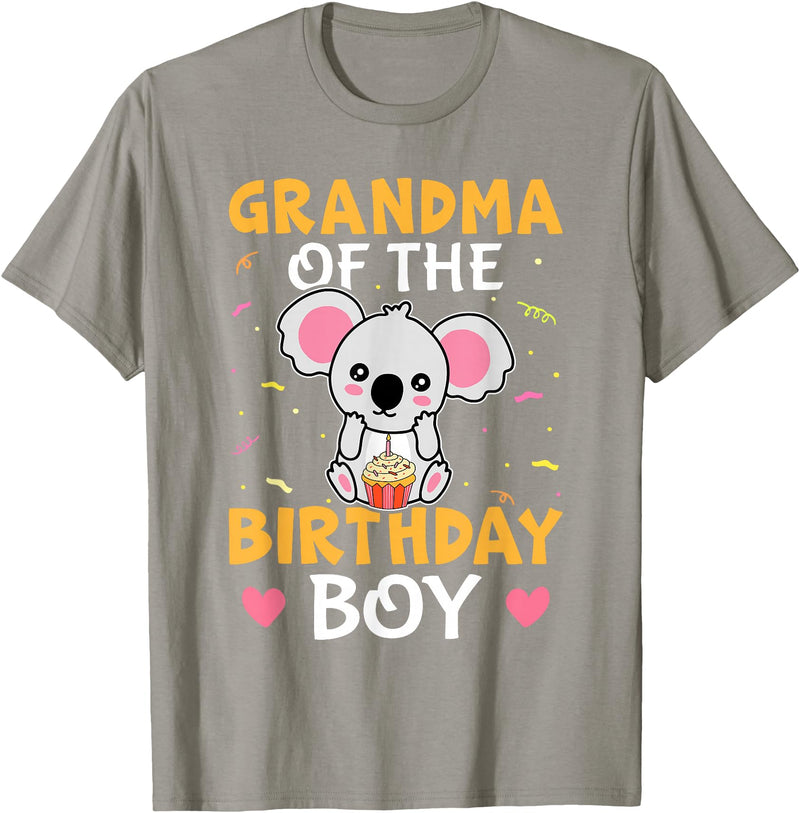 Favorite Grandma Designs For Women Grandma Of The Birthday Boy Koala Bear For Girls T-Shirt - Slate Grey