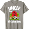 Birthday Boy Farm Animal Theme Uncle Of The Birthday Boy Farm Animal Bday Party Celebration T-Shirt - Slate Grey