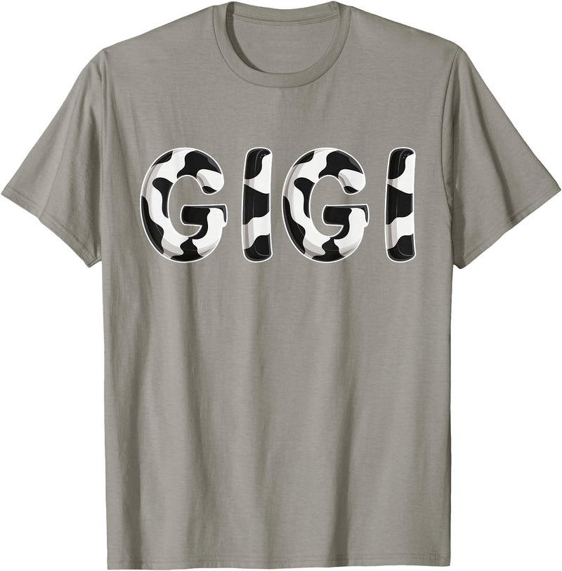 Cow Pattern Print Family Matching Birthday Shirts Cow Gigi Birthday Family Matching Mothers Day Boy Girl Farm T-Shirt -