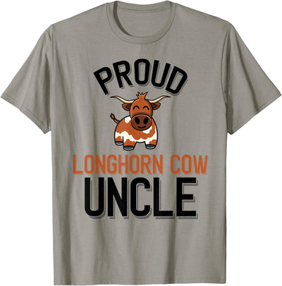Proud Longhorn Cow Uncle Cute Family T-Shirt