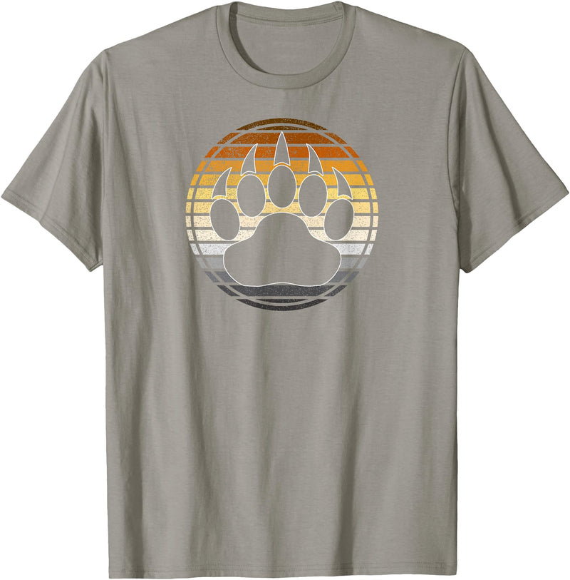 TeePanic LGBTQ Vintage Distressed Gay Bear Pride Claw Silhouette Horizon T-Shirt - Slate Grey