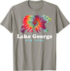 Lake George NY Bear Tie Dye New York Vacation T-Shirt - Slate Grey
