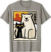 Utschki Bratschki Black Cat and Polar Bear Winter Animal Cute Snow Art T-Shirt - Slate Grey