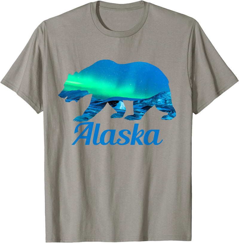Alaska Apparel & Gifts Alaska Grizzly Polar Bear Arctic Nature Winter T-Shirt - Slate Grey