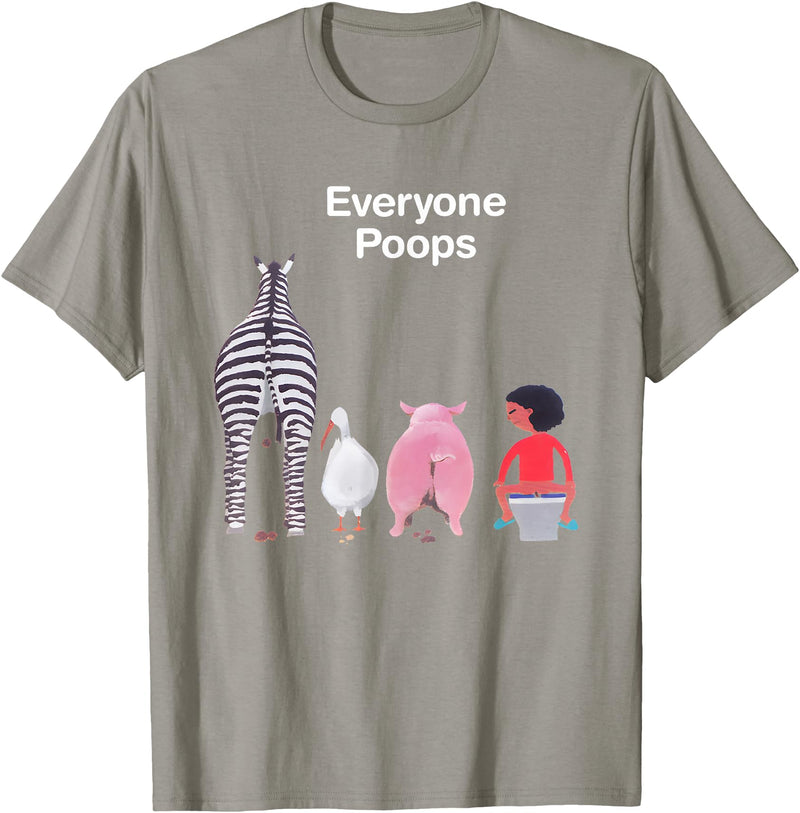 Everyone Poops Funny Zebra Pig Toilet Humor Tees Everyone Poops Funny Zebra Pig Toilet Humor T-Shirt - Slate Grey