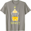 atelier mushroom HONEY Sweet Honey Bear Honey Bottle & Yellow Heart Graphic T-Shirt - Slate Grey