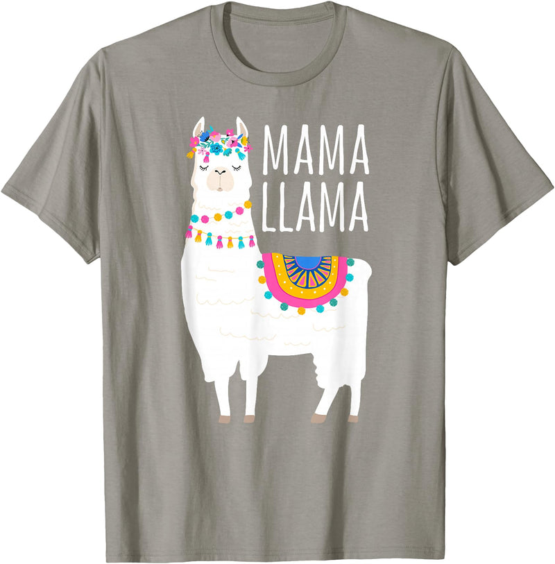 Mama Llama Lover Gifts by Memme Mama Llama Shirt for Women T-Shirt - Slate Grey
