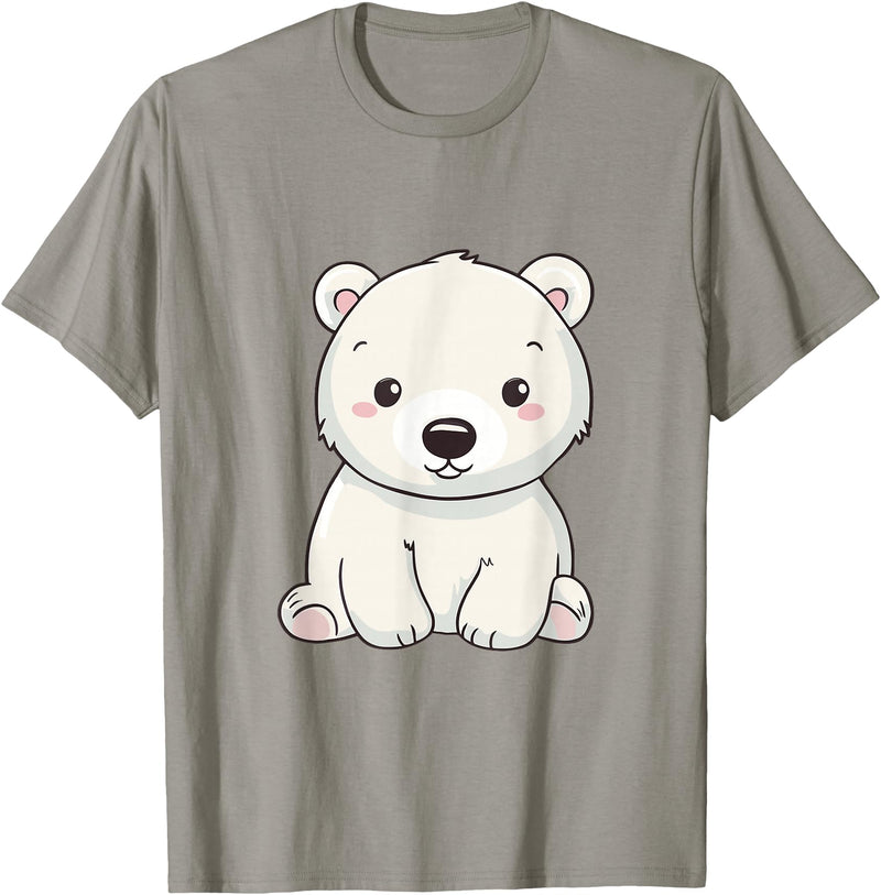 Polar Bears Shirts Cute Kawaii Polar Bears Lovers Gifts, White Bears T-Shirt - Slate Grey